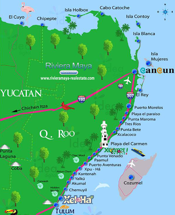 Riviera Maya Mapa